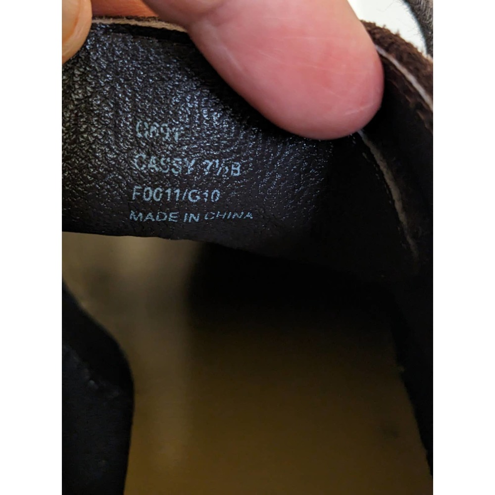 Coach Brown Suede Leather Cassy Lace Up Wedge Booties Shoes 7.5 7 1/2 - Picture 6 of 9
